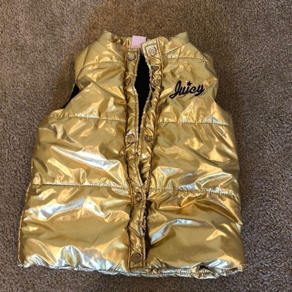 Juicy Couture Other - Juicy Couture shiny gold baby puffer vest